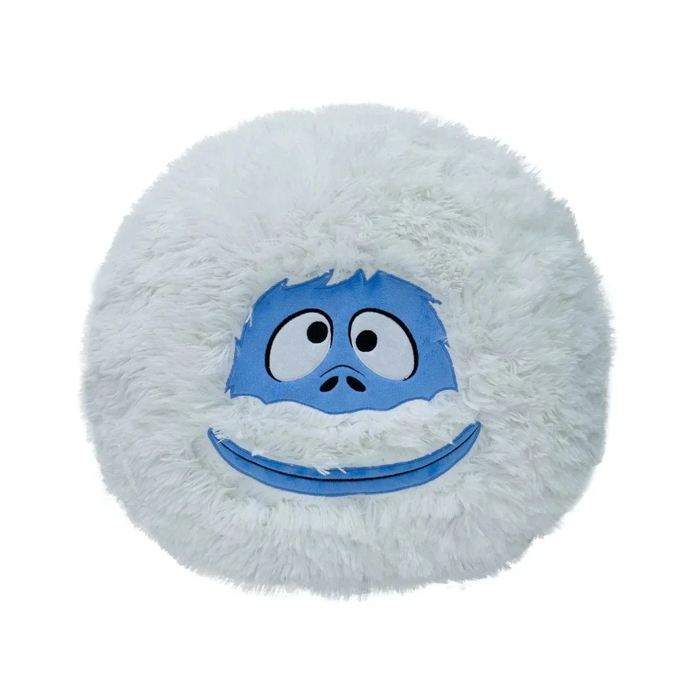 16 Inch Rudolph Bumble White Faux Furry Round Holiday Christmas Pillow